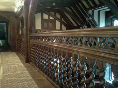 custom wooden railing for a historic mansion